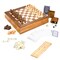 Toy Time 7-in-1 Classic Wooden Board Game Set with Night Cards, Dice, Chess, Checkers, Backgammon for Family 179589CVU - alternate 2